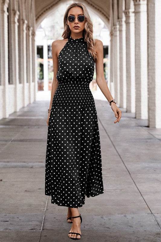 Halter Polka Dot Polka Dot Maxi Dress - Shop Style & More | Fresh Looks, Everyday Deals & Free Shipping