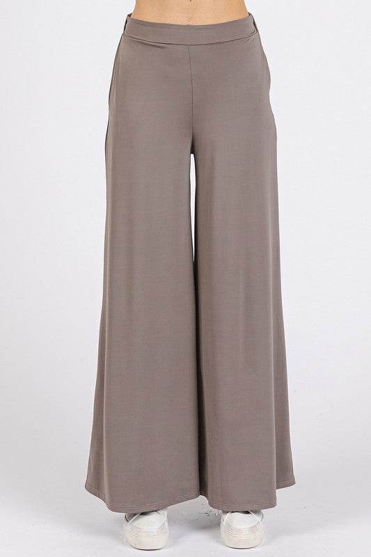 Mittoshop Yoga Air Stretch Elastic Waist Wide Leg Pants - Shop Style & More | Fresh Looks, Everyday Deals & Free Shipping
