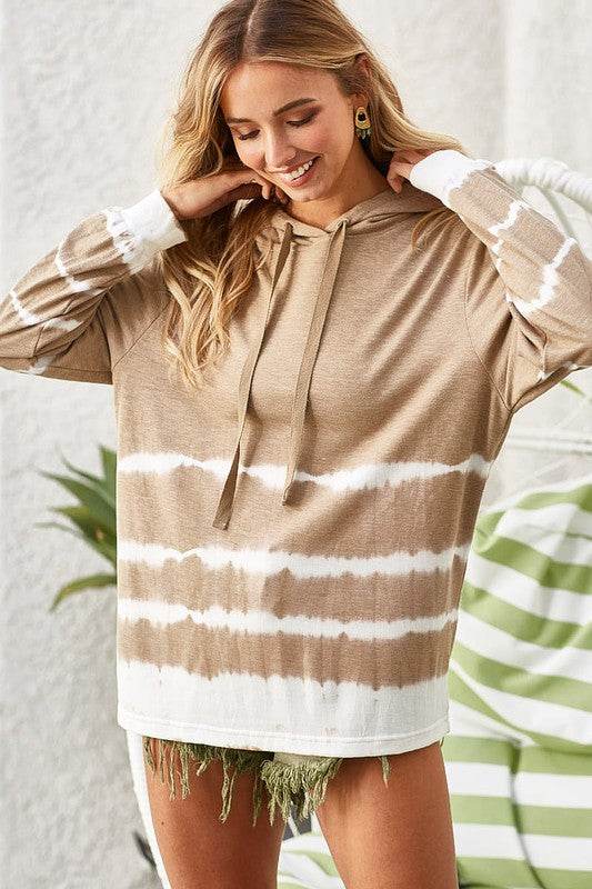 BiBi Drawstring Tie-Dye French Terry Hoodie - Shop Style & More | Fresh Looks, Everyday Deals & Free Shipping