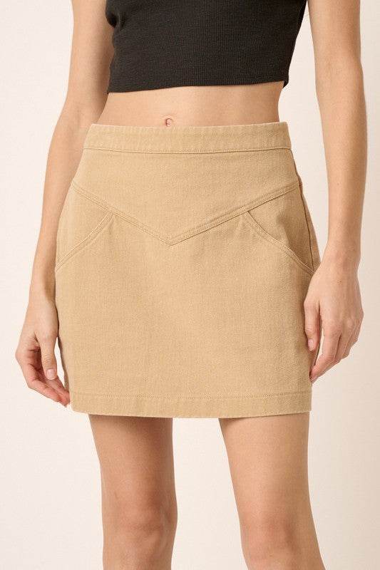 Mittoshop Zipper Back Twill Mini Skirt - Shop Style & More | Fresh Looks, Everyday Deals & Free Shipping