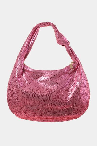 Fame Rhinestone Studded Handbag Fuchsia One Size Bags