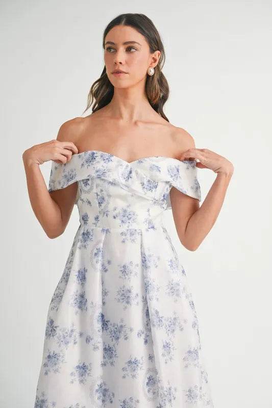 MABLE Floral Printed Off Shoulder Maxi Dress - Shop Style & More | Fresh Looks, Everyday Deals & Free Shipping