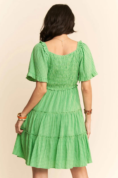 Davi & Dani Jacquard Checker Smocking Tiered Dress - Shop Style & More | Fresh Looks, Everyday Deals & Free Shipping