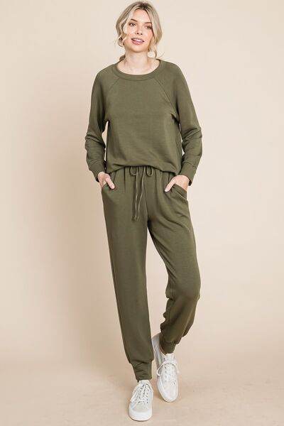 Super Lady Round Neck Raglan Sleeve Top and Pants Lounge Set - Shop Style & More | Fresh Looks, Everyday Deals & Free Shipping