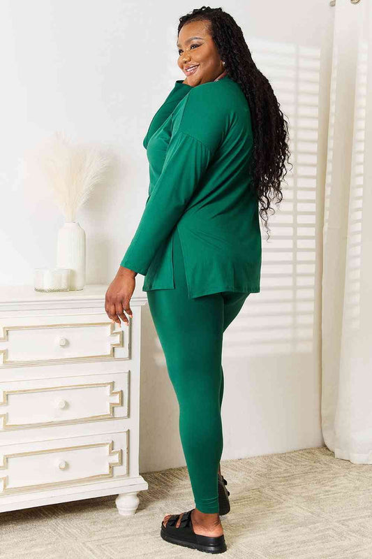 Zenana Lazy Days Full Size Long Sleeve Top and Leggings Set - Shop Style & More | Fresh Looks, Everyday Deals & Free Shipping