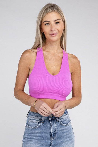 Ribbed Cropped Racerback Tank Top - Shop Style & More | Fresh Looks, Everyday Deals & Free Shipping