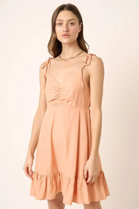 Mittoshop Ruched Detail Spaghetti Tie Mini Dress - Shop Style & More | Fresh Looks, Everyday Deals & Free Shipping