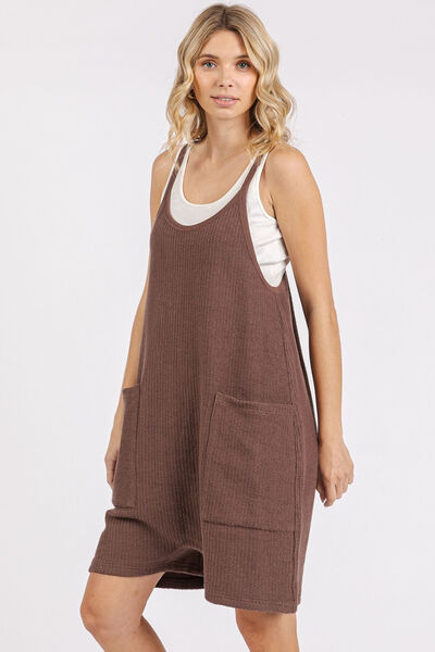 Mittoshop Scoop Neck Spaghetti Strap Overalls with Pockets Jumpsuits
