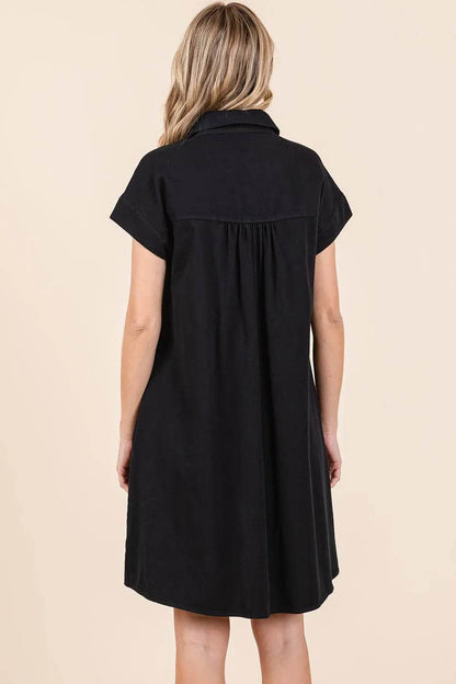 Mittoshop Twill Short Sleeve Collared Mini Dress - Shop Style & More | Fresh Looks, Everyday Deals & Free Shipping