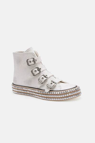Beast Fashion Multi-Buckle Straps Studded Platform Sneakers - Shop Style & More | Fresh Looks, Everyday Deals & Free Shipping