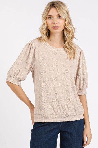 Mittoshop Fan Shell Texture Short Puff Sleeve Knit Top - Shop Style & More | Fresh Looks, Everyday Deals & Free Shipping