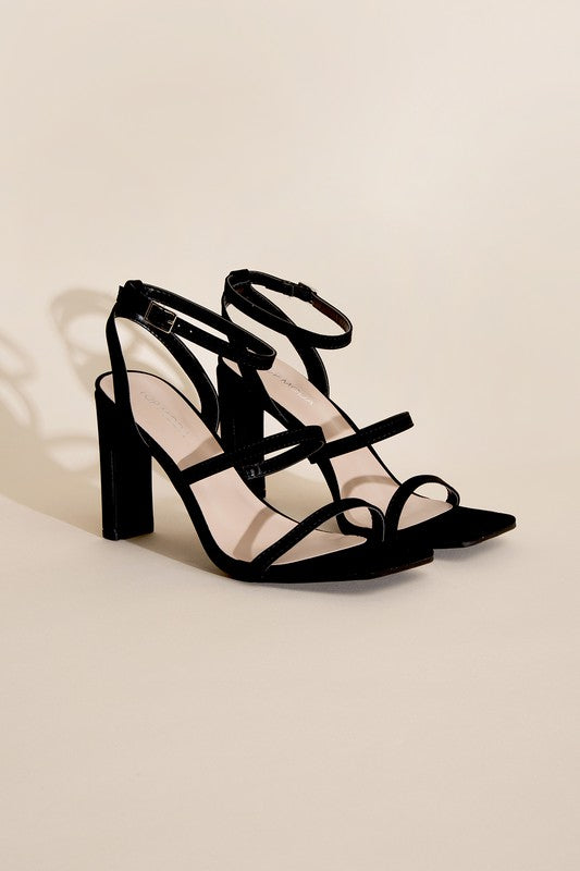 DEVIN-8 Ankle Strap Heels BLACK Heels