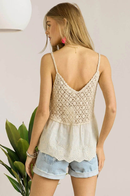 ADORA Crochet V Neck Tank Top - Shop Style & More | Fresh Looks, Everyday Deals & Free Shipping