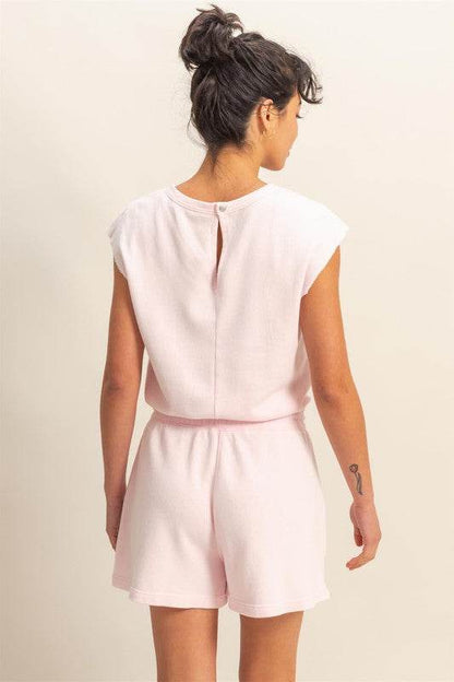 HYFVE Round Neck Cap Sleeve Drawstring Waist Romper - Shop Style & More | Fresh Looks, Everyday Deals & Free Shipping