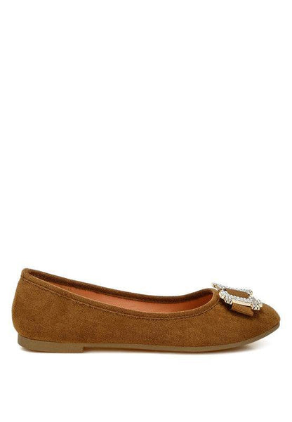 Prajik Rhinestone Buckle Detail Ballerinas - Shop Style & More | Fresh Looks, Everyday Deals & Free Shipping