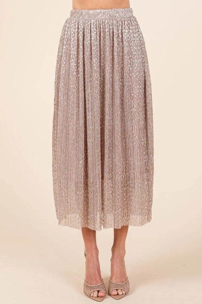 Mittoshop Metallic Glitter Speckle Print Elastic Midi Skirt - Shop Style & More | Fresh Looks, Everyday Deals & Free Shipping