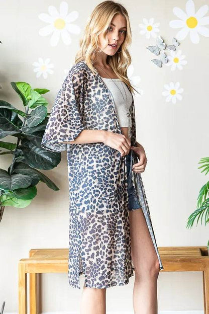Heimish Full Size Leopard Open Front Cardigan Plus Size - Shop Style & More | Fresh Looks, Everyday Deals & Free Shipping