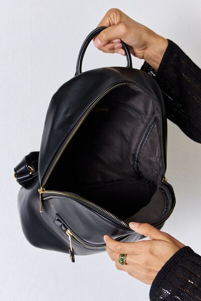 David Jones PU Leather Backpack Bags