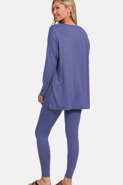 Zenana Full Size Brushed Microfiber Top and Leggings Lounge Set - Shop Style & More | Fresh Looks, Everyday Deals & Free Shipping