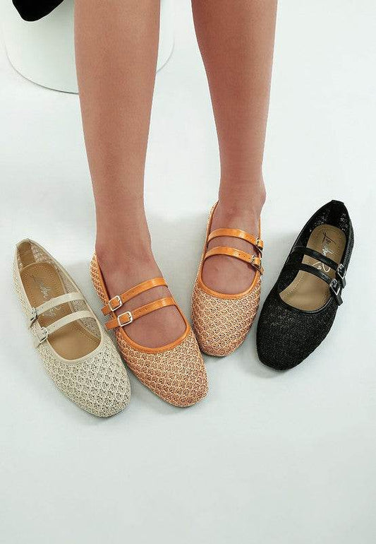 Warena Pin Buckle Strapped Ballerinas - Shop Style & More | Fresh Looks, Everyday Deals & Free Shipping