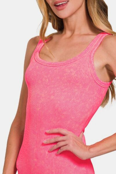 Zenana Ribbed Scoop Neck Tank Top - Femme & Flirty