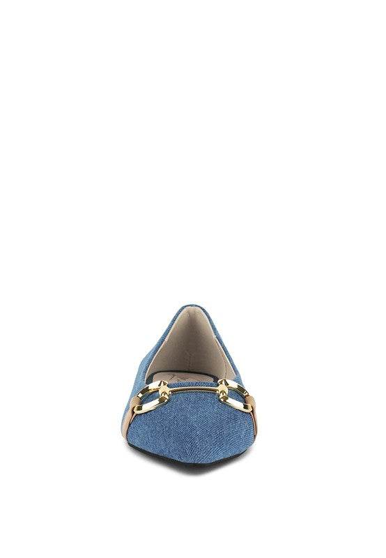 Cressida Denim Horsebit Detail Ballet Flats - Shop Style & More | Fresh Looks, Everyday Deals & Free Shipping