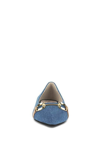 Cressida Denim Horsebit Detail Ballet Flats - Shop Style & More | Fresh Looks, Everyday Deals & Free Shipping