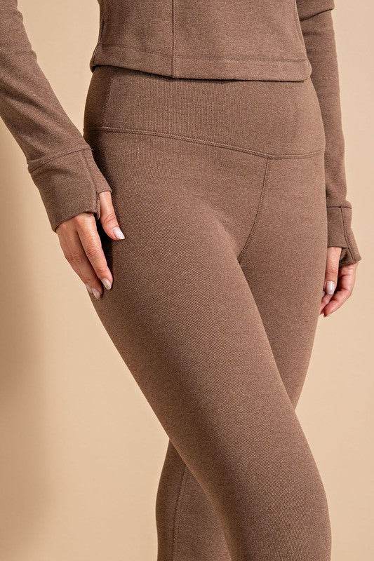 Rib Brushed Hi Waist Full Yoga Pants - Shop Style & More | Fresh Looks, Everyday Deals & Free Shipping