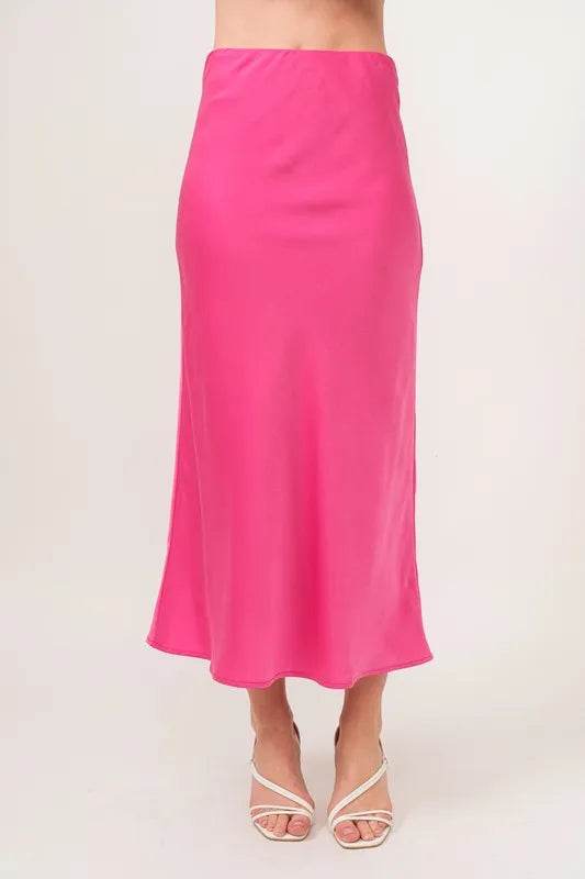 And The Why Solid Satin Midi Skirt - Shop Style & More | Fresh Looks, Everyday Deals & Free Shipping