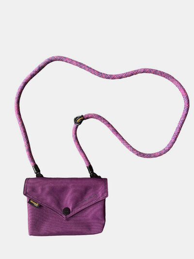 Himawari Solid Color Envelope Shape Crossbody Bag with Removable Strap Purple One Size Bags