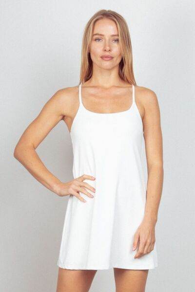 VERY J Sleeveless Active Tennis Dress with Unitard Liner - Shop Style & More | Fresh Looks, Everyday Deals & Free Shipping
